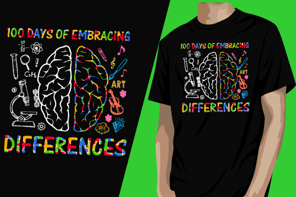 100 Days of Embracing Differences Tees Graphics and T-Shirt Designs Review