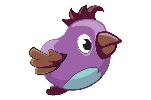 Cartoon Pigeon. Funny Purple Bird with C Graphics and Illustrations Review