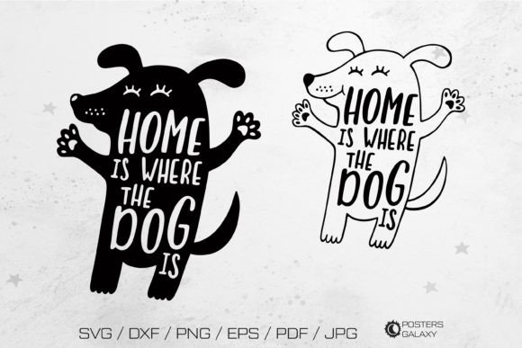 Dog Silhouette with Funny Quote Svg File