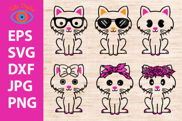 Funny Cat Kitten Silhouette Design Graphics and Illustrations