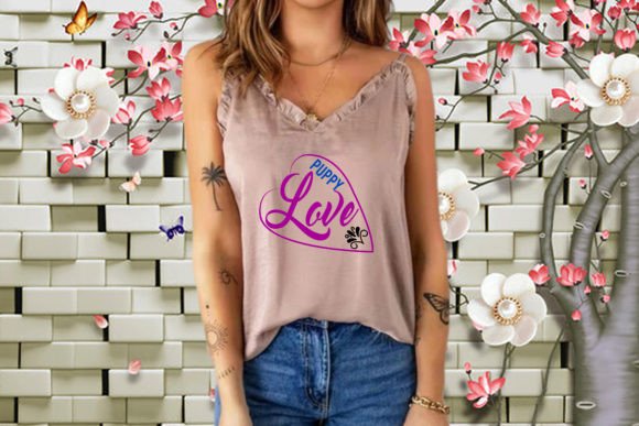 Funny Mom Svg Quotes Design Puppy Love Graphics and T-Shirt Designs