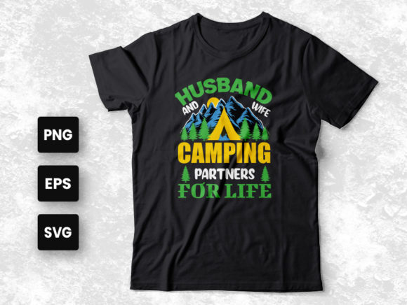 Husband Wife Camping Partners for Life Graphics and Print Templates Review