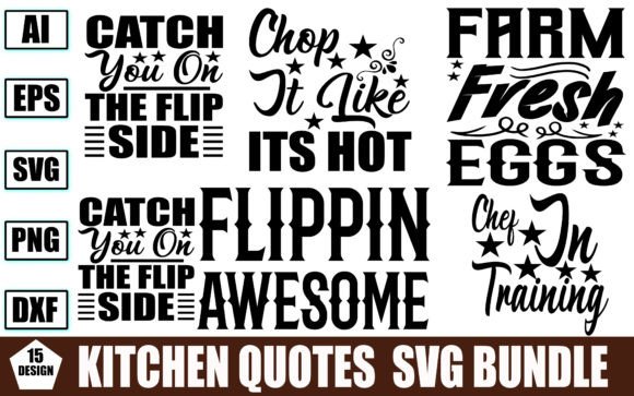 Kitchen Funny Quotes Svg Bundle Graphics and Print Templates