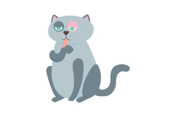 Kitty Funny Face Cat Little Green Graphics and Illustrations Review