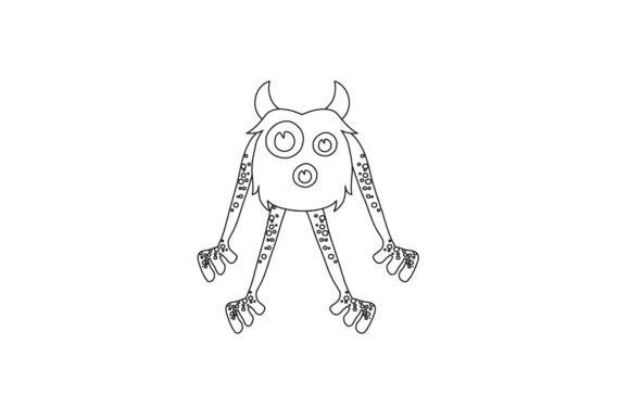 Monster Funny Icon Coloring Page Graphics and Coloring Pages Amp Review
