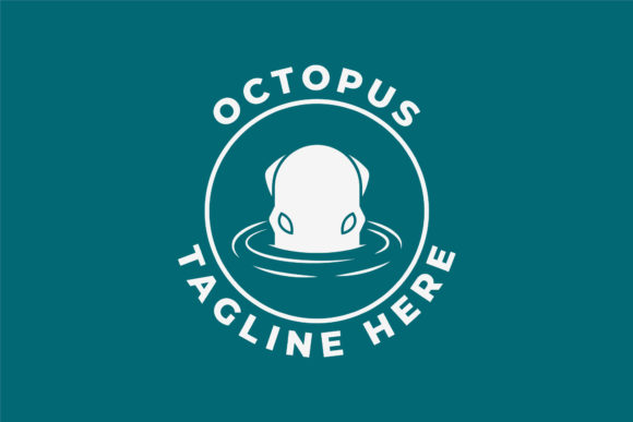 Octopus in Water Logo Vector Design for Graphics and Logos