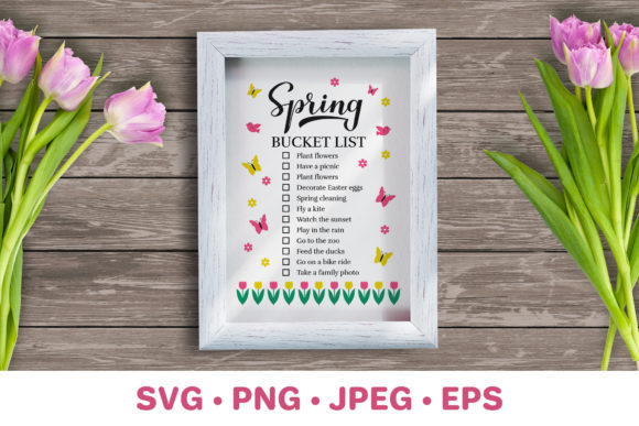 Spring Bucket List. Seasonal Planner Graphics and Illustrations Review